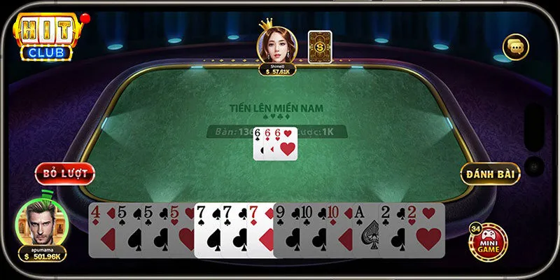 Hướng dẫn luật chơi cơ bản trong game bài Tiến lên miền Nam Hitclub